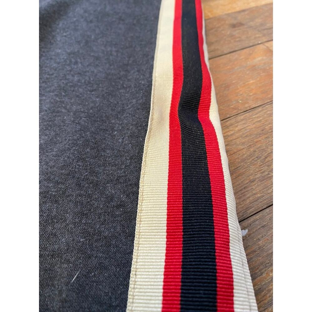Gray & Red Seven Souls Striped Full Zip Sweatshirt | Track Jacket - (Size L) - Picture 8 of 9
